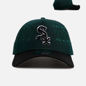 New Era Chicago White Sox 'Gothic Script Two Tone' 9FORTY A-Frame Snapback Dark Green/Black