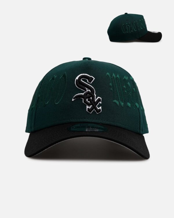 New Era Chicago White Sox 'Gothic Script Two Tone' 9FORTY A-Frame Snapback Dark Green/Black