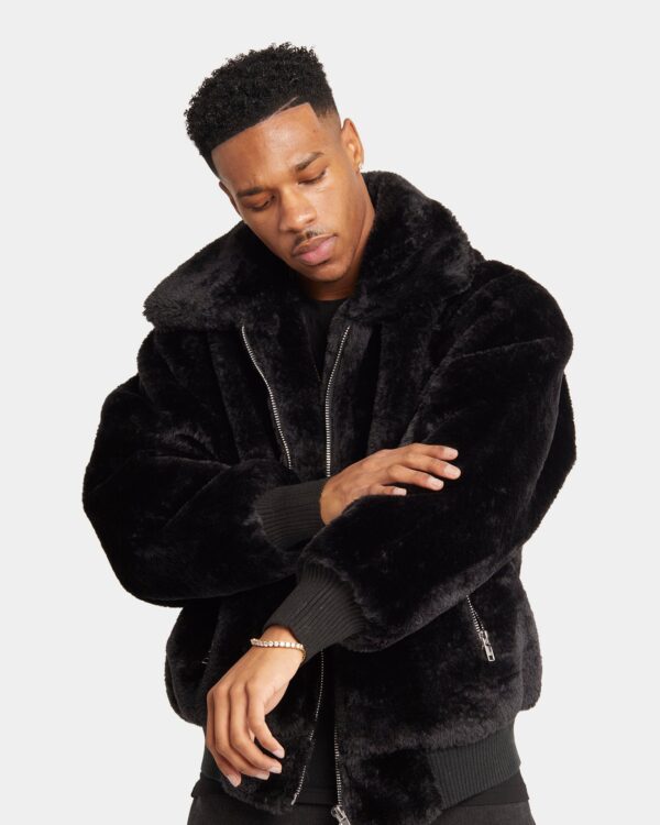 XXIII Baller Fur Jacket Black - Image 4