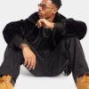 XXIII Baller Fur Jacket Black - Image 9