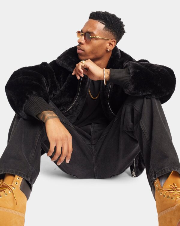 XXIII Baller Fur Jacket Black - Image 9