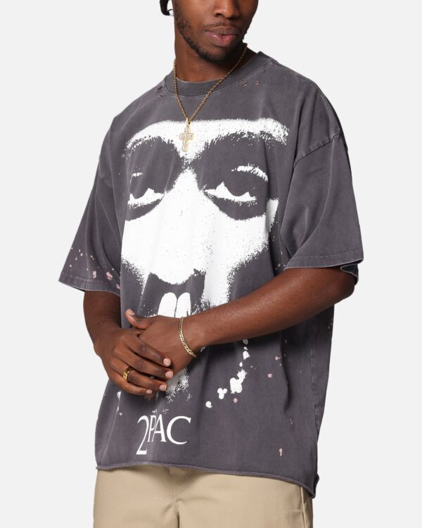 Tupac Blessed T-Shirt Washed Black - Image 6