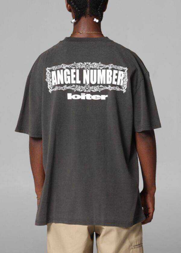 Loiter Angel Number T-Shirt Black Wash - Image 2