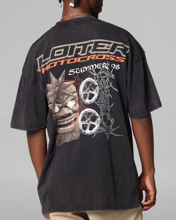 Loiter Summer Motocross T-Shirt Black Acidwash - Image 7