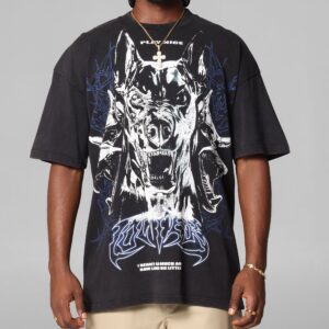 Loiter Dog Pound Vintage T-Shirt Black Acidwash