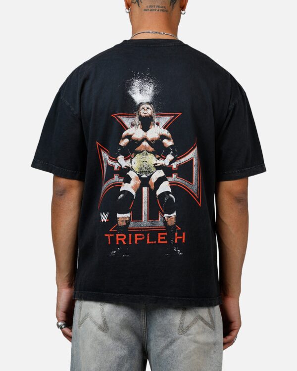 Culture Kings X WWE Triple H Wrestlemania XLI Vintage T-Shirt Black Acidwash - Image 2