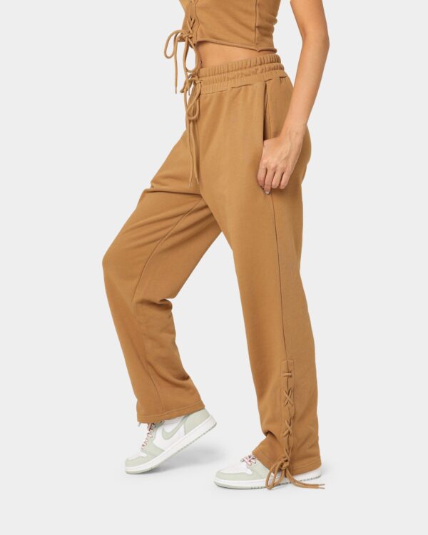 EN ES Women's Mason Lace Up Track Pants Tan - Image 6