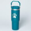 Paw Print Stainless Steel Tumbler with Flip Straw - 30 oz - Image 16