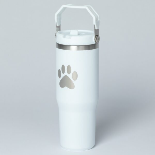 Paw Print Stainless Steel Tumbler with Flip Straw - 30 oz - Image 25