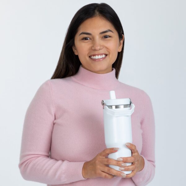 Paw Print Stainless Steel Tumbler with Flip Straw - 30 oz - Image 22