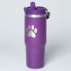 Paw Print Stainless Steel Tumbler with Flip Straw - 30 oz - Image 6