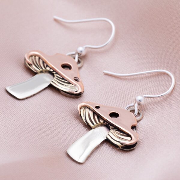 Mixed Metal Pretty Mushroom Earrings - Image 3