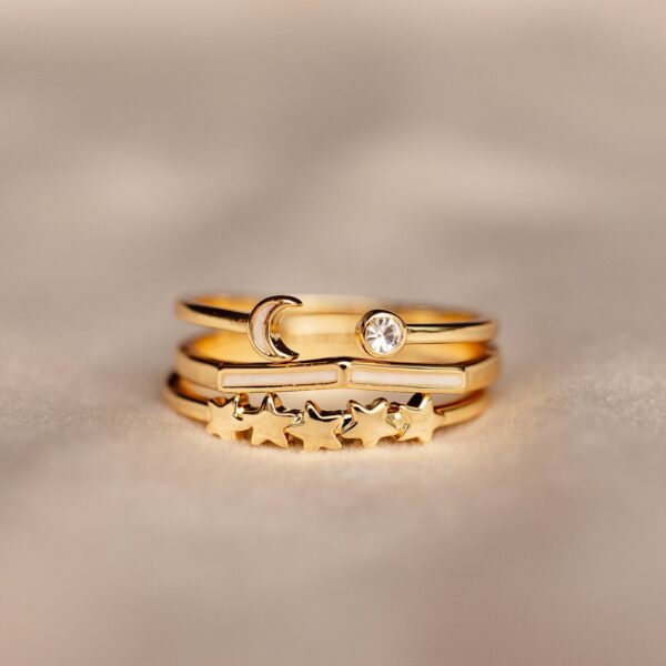 Crescent Stars Ring Stack - Image 8
