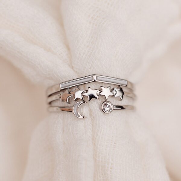 Crescent Stars Ring Stack - Image 9