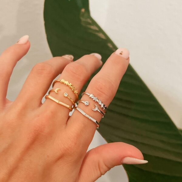 Crescent Stars Ring Stack - Image 5