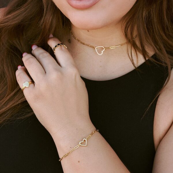 Floating Heart Paperclip Chain Choker - Image 8