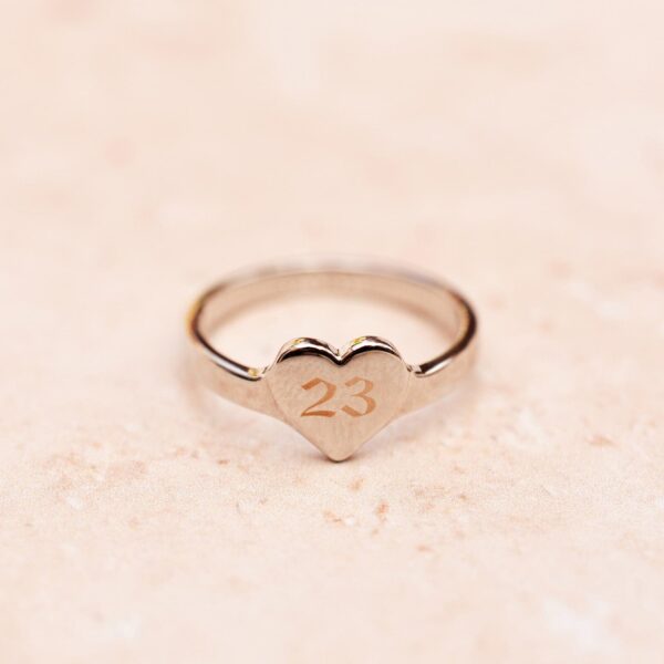 Engravable One Heart Ring - Image 10