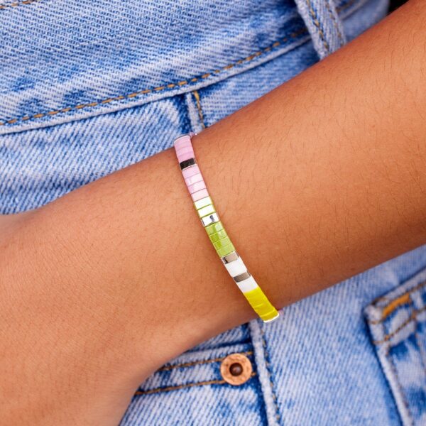 Tile Bead Stretch Bracelet - Image 4