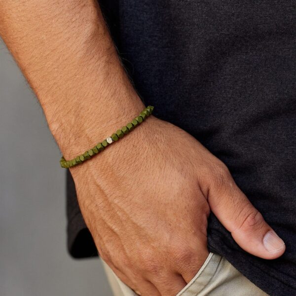 Men's Coated Hematite Stretch Bracelet - Image 4