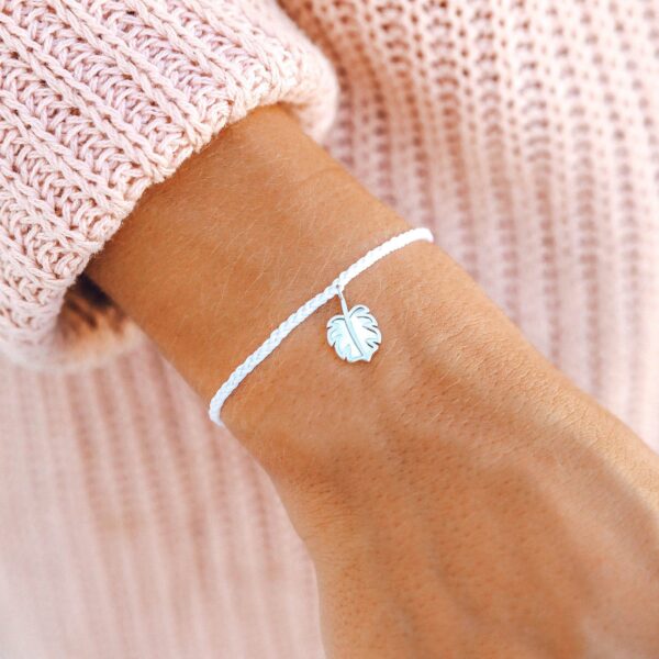 Mother of Pearl Monstera Charm - Image 5