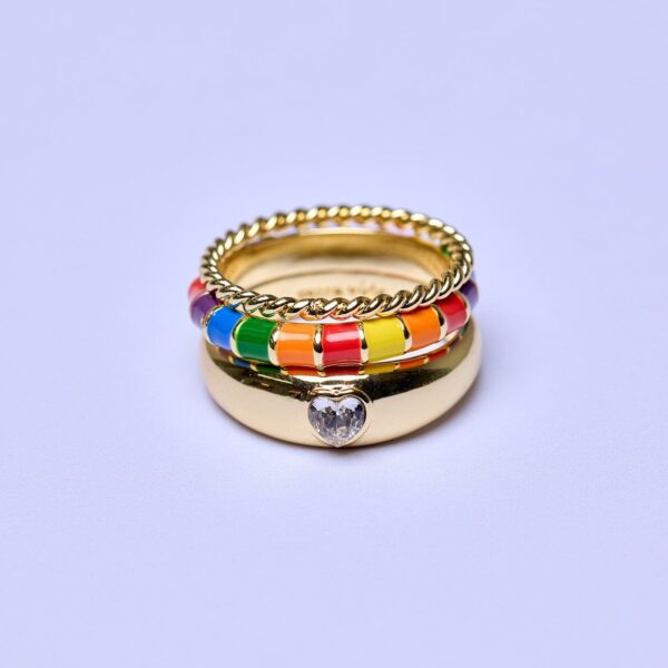 Rainbow Enamel Ring Stack - Image 7