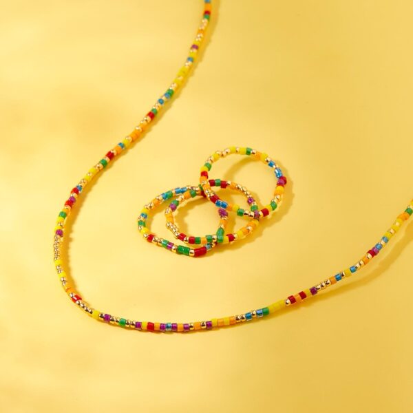 Rainbow Bead Stretch Ring 3 Pack - Image 4