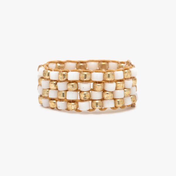 Checkerboard Bead Stretch Ring - Image 2