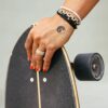 Checkerboard Bead Stretch Ring - Image 4