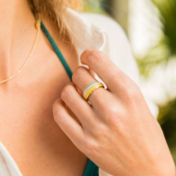 Sunset Striped Dome Ring - Image 3
