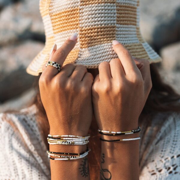 Monochrome Stretch Ring Set of 3 - Image 3
