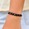 Black Alphabet Bead Bracelet - Image 2