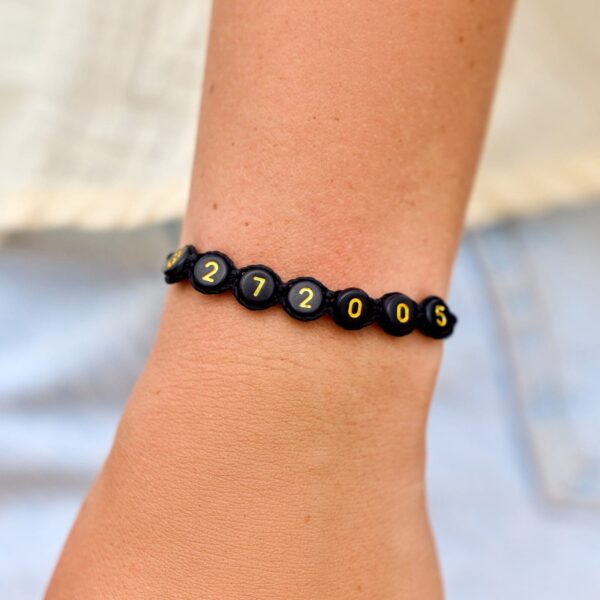 Black Alphabet Bead Bracelet - Image 2