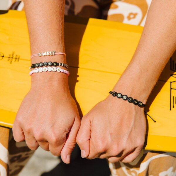 Black Alphabet Bead Bracelet - Image 5
