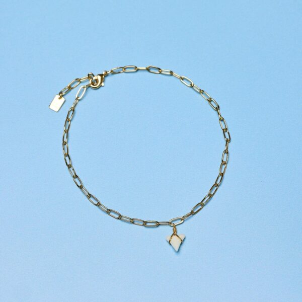 White Shark Tooth Chain Anklet - Image 9