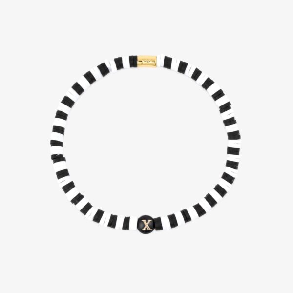 Black and White Alphabet Stretch Bracelet - Image 28