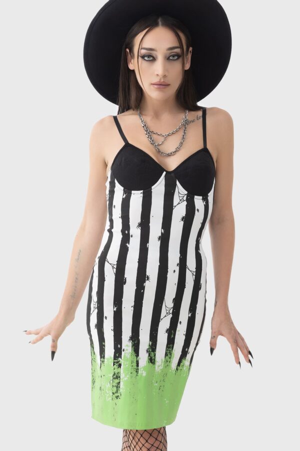 Distressed Stripe Bodycon Dress - Image 5