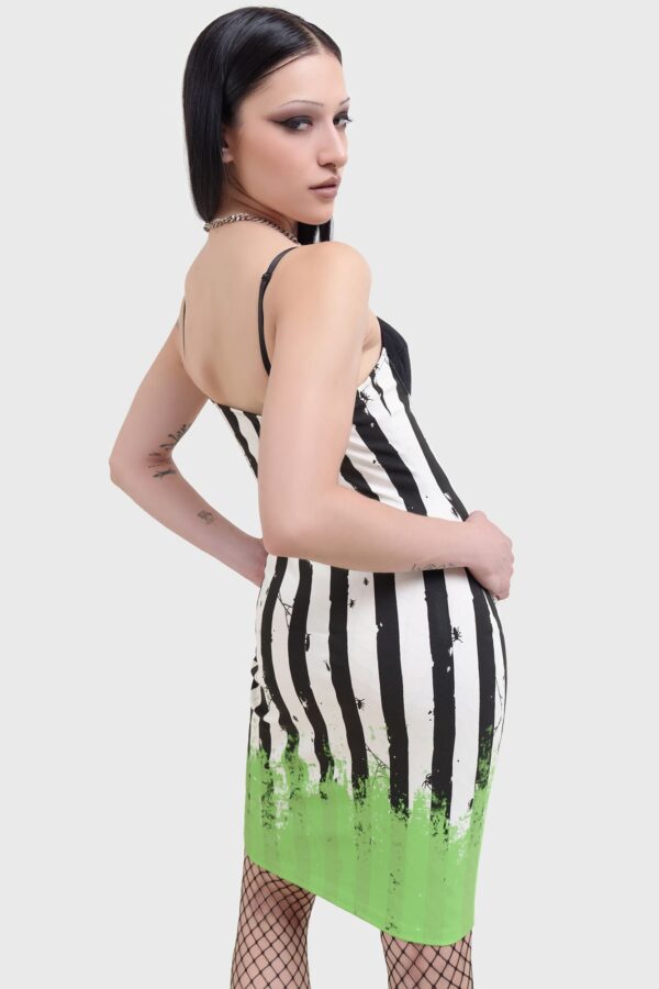 Distressed Stripe Bodycon Dress - Image 2