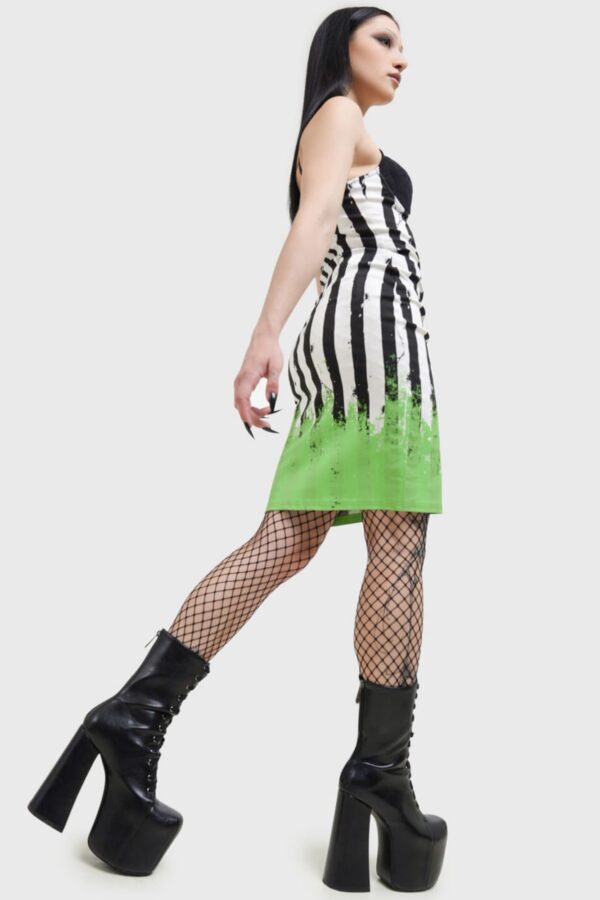Distressed Stripe Bodycon Dress - Image 4