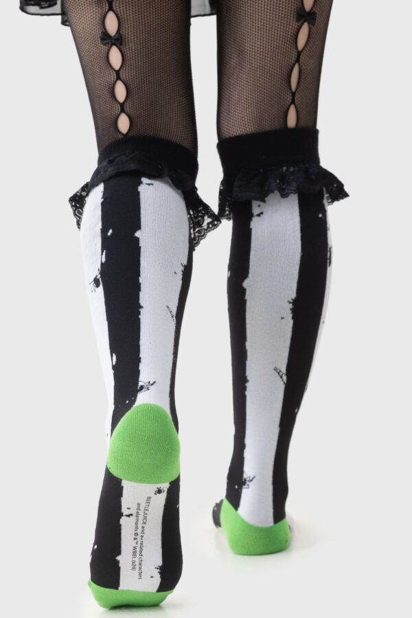 Distressed Stripe Knee High Socks - Image 3