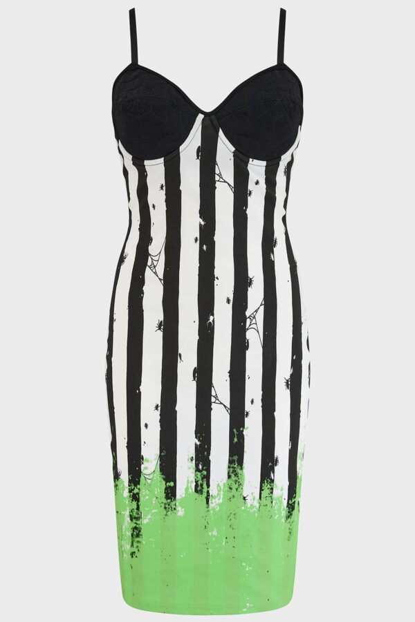 Distressed Stripe Bodycon Dress - Image 8