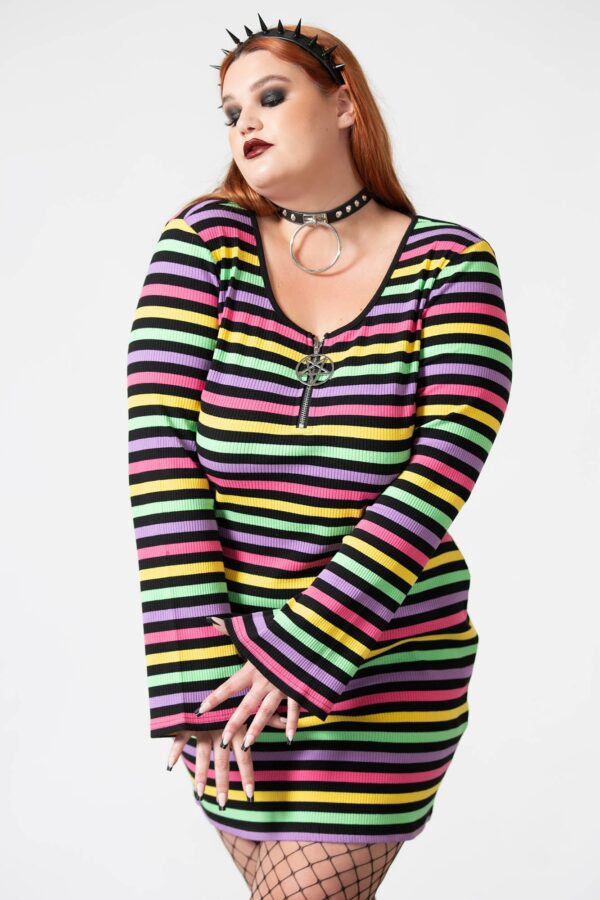 Lick The Rainbow Ribbed Dress - Image 7