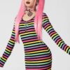 Lick The Rainbow Ribbed Dress - Image 4