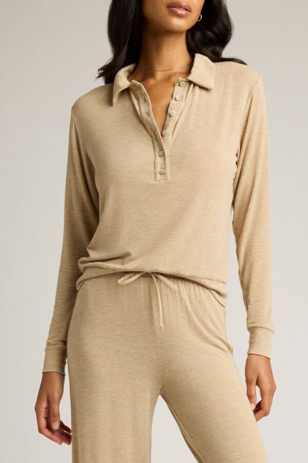 Fino Cashmere Polo in Dune - Image 2