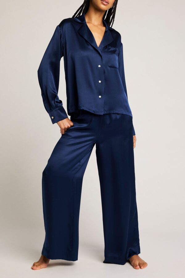 Eclipse Silk Shirt in Navy - Image 2