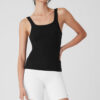 Ribbed Sea Coast Scoop Neck Tank - Black