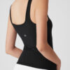 Ribbed Sea Coast Scoop Neck Tank - Black - Image 5