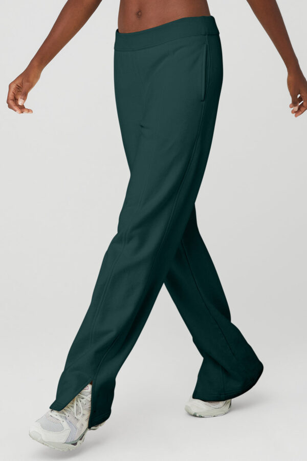 High-Waist Free Time Straight Leg Sweatpant - Midnight Green - Image 3