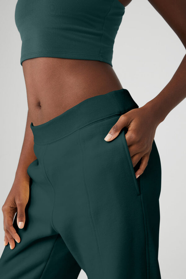 High-Waist Free Time Straight Leg Sweatpant - Midnight Green - Image 4