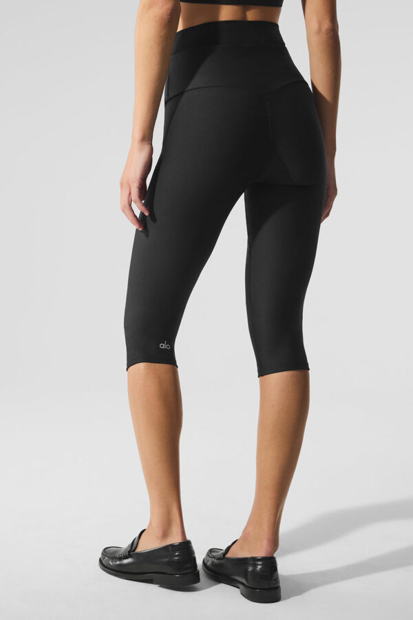 Airlift Mesh High-Waist Divine Capri - Black - Image 4
