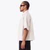 Box Crop Shirt Beige Stripe - Image 4